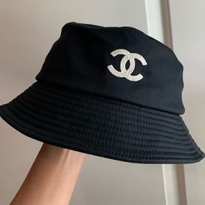 Chanel Black Nylon Bucket Hat 